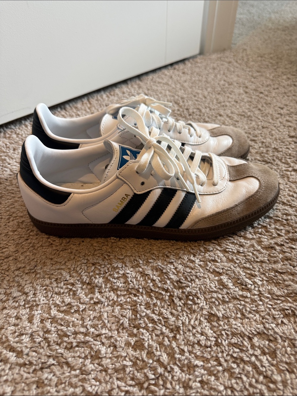 adidas Samba Sneakers in White, Black and Brown